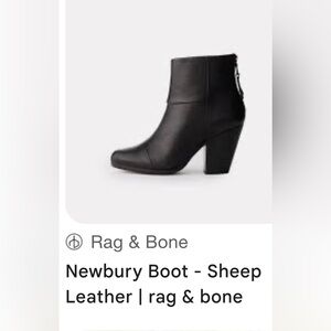 Rag & Bone Black Newberry Booties with Stacked Heel